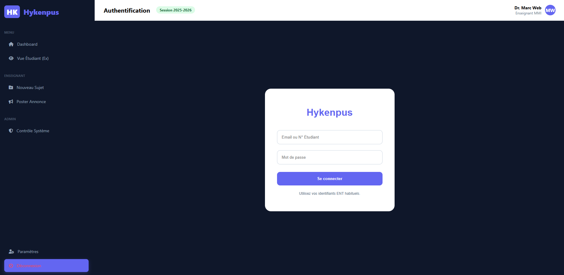Page de Connexion
